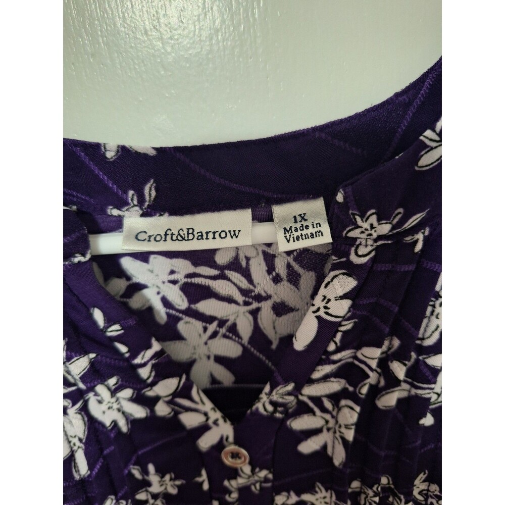 Croft &‎ Barrow Purple Blouse Size 1X - Picture 2 of 6